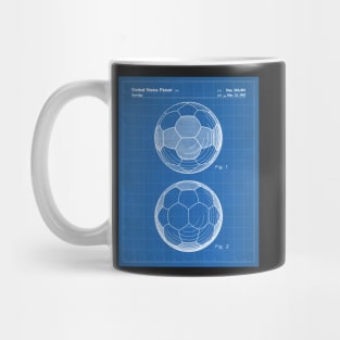 Soccer Ball Patent - Football Fan Bedroom Office Art - Blueprint Mug